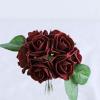 24 Roses | 2" Artificial Foam Rose with Stem and Leaves - 16 Colors (Burgundy) view 2