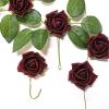 24 Roses | 2" Artificial Foam Rose with Stem and Leaves - 16 Colors (Burgundy) view 3
