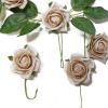 24 Roses | 2" Artificial Foam Rose with Stem and Leaves - 16 Colors (Champagne) view 3