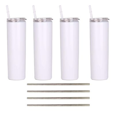 Ink Trendz 4 Pack Sublimation Blank Skinny Tumbler 20 oz. Stainless Steel