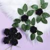 24 Roses | 2" Artificial Foam Rose with Stem and Leaves - 16 Colors (Black) view 1