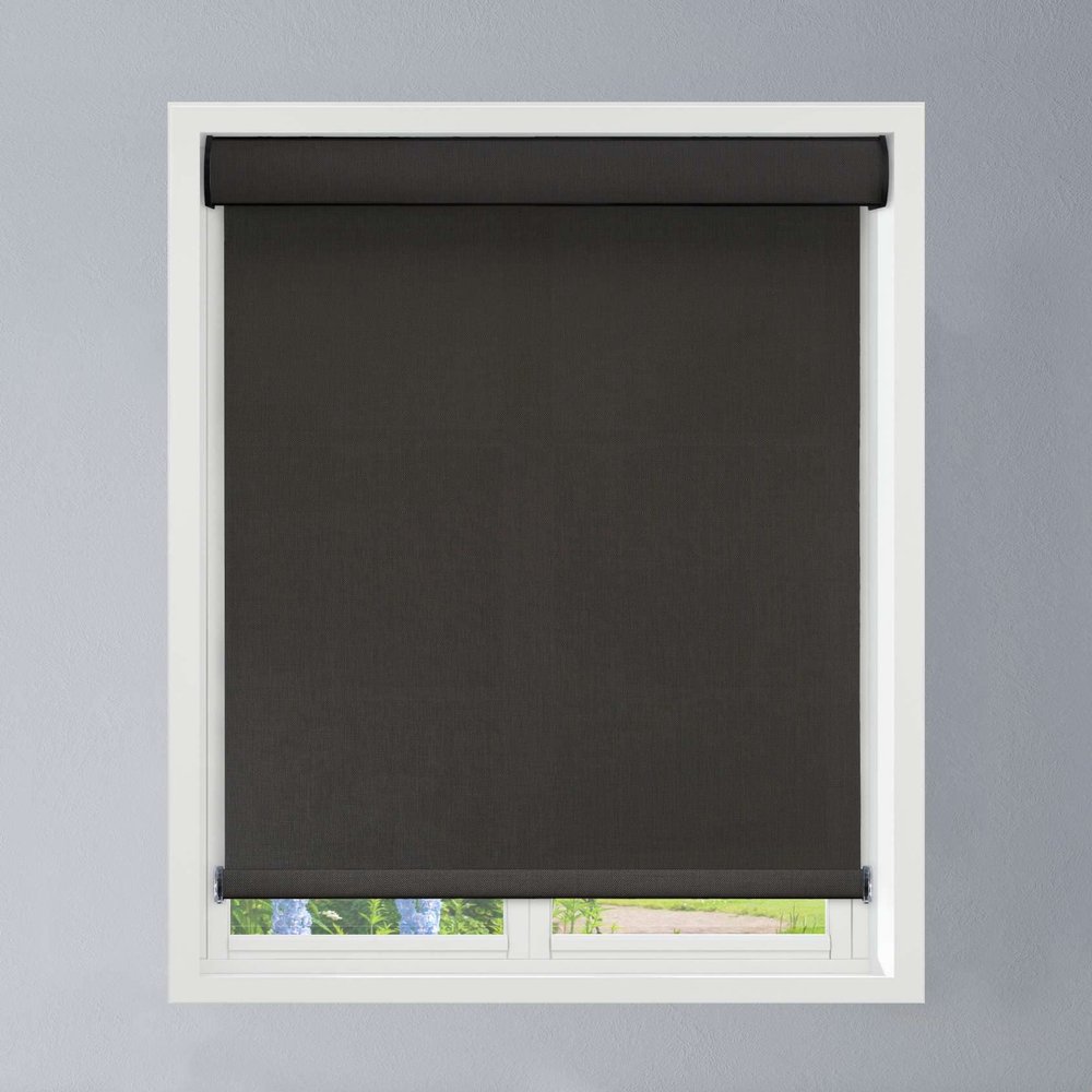 Linen Avenue Custom Cordless Cassette 1% Solar Roller Shade, 38 W x 66 H Shadow (Arrives 1/4" Narrower)