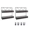 AMT SUPPLY LLC Cabinet Door Shelf Storage, Kitchen seasoning Hanging Display for Spice Jars, Sauces, Herbs, Cosmetic Beauty Bottles (2 Tier Style 9V, Brown), 2 Tier Style 9V (Brown) view 1