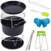 10PCS Airfryer Hot Air Fryer Accessory Set Air Fryer Accessory Safety Pizza Baking Pan Kitchen Cooking Utensils-7 inches / 18 CM view 1