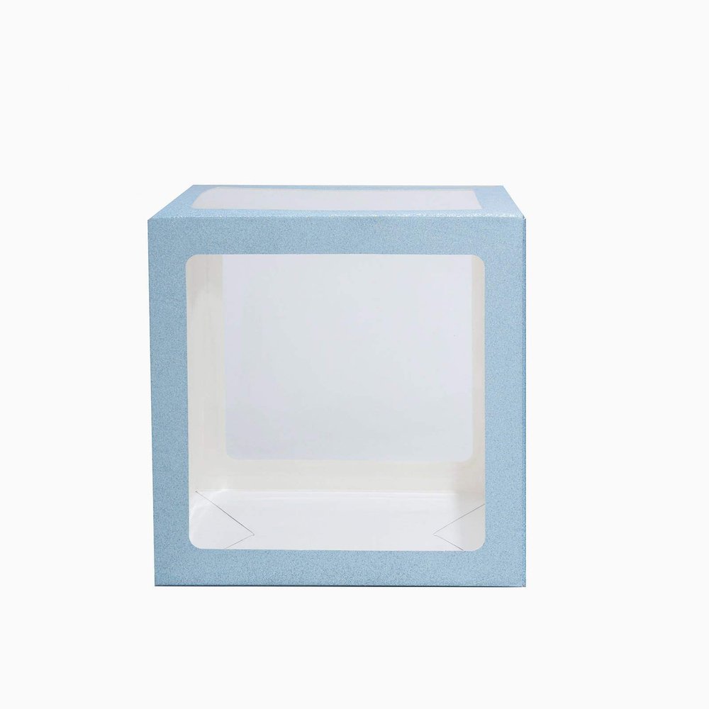 2 Ct Transparent DIY Balloon Boxes, Baby Shower Party Decoration Boxes (White)