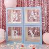 2 Ct Transparent DIY Balloon Boxes, Baby Shower Party Decoration Boxes (White) view 2