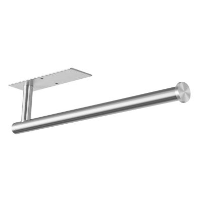 Space-Saving Stainless Steel Paper Towel Holder - Silver Wall Mount & Adhesive, Under Cabinet Organizer for Bathroom, RV