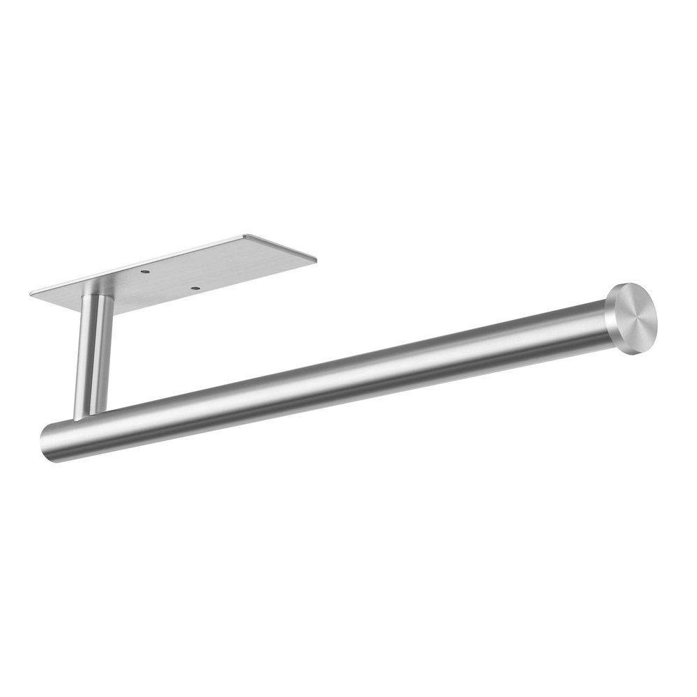 Space-Saving Stainless Steel Paper Towel Holder - Silver Wall Mount & Adhesive, Under Cabinet Organizer for Bathroom, RV