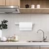 Space-Saving Stainless Steel Paper Towel Holder - Silver Wall Mount & Adhesive, Under Cabinet Organizer for Bathroom, RV view 3
