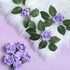 24 Roses | 2" Artificial Foam Rose with Stem and Leaves - 16 Colors (Lavender) view 1