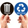 ASSURED SIGNS Recycle Stickers for Trash Bins - 2 Pack 5 Inch Round Labels view 1