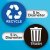 ASSURED SIGNS Recycle Stickers for Trash Bins - 2 Pack 5 Inch Round Labels view 2