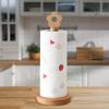 qiuqiu Paper Towel Holder Standing Kitchen Hanger Paper Roll Holder Organizer Wood Roll Holder for Counter Table-13x34.5cm view 2