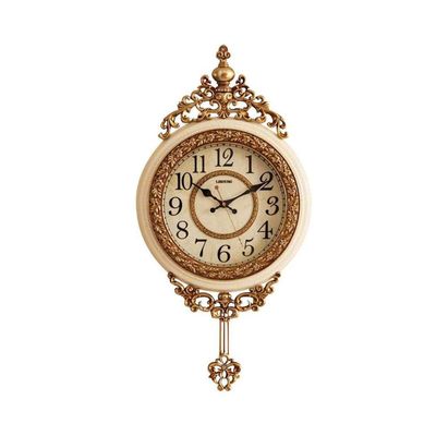 Braiton Elegant, Traditional, Decorative, Hand Painted Modern Grandfather Wall Clock Fancy Ethnic Luxury Handmade Decoration, Swinging Pendulum for New Room or Office,Rice