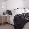 Chunky Knit Throw Blanket for Couch Black, Handmade Chunky Knitted Blanket Throw Sofa for Gift Sofa Bed,Chunky Knit Blankets- 71x80inch(180x200CM) view 2