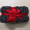 Handmade Chunky Knitted Blanket Dark Gray, Chunky Knit Blankets Soft Stylish & Cosy Beautiful Home Decor Cozy Throw Blankets, Couch, Bed, Chair, Sofa, Gift-39x39inch view 1