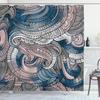 Ambesonne Abstract Shower Curtain, Ocean Inspired Graphic Paisley Pattern Swirled Hand Drawn Artwork Print, Cloth Fabric Bathroom Decor Set with Hooks, 84" Long Extra, Dark Turquoise view 1