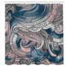 Ambesonne Abstract Shower Curtain, Ocean Inspired Graphic Paisley Pattern Swirled Hand Drawn Artwork Print, Cloth Fabric Bathroom Decor Set with Hooks, 84" Long Extra, Dark Turquoise view 2