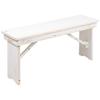 BizChair 40" x 12" Antique Rustic White Solid Pine Folding Farm Bench - Portable Bench view 3