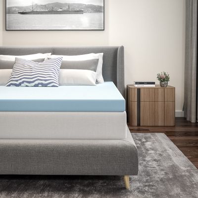 BizChair 3 inch Cooling Gel Mattress Topper, CertiPUR-US Certified Memory Foam, Full