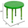 BizChair 33" Round Green Plastic Height Adjustable Activity Table view 2