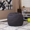 BizChair Small Solid Gray Refillable Bean Bag Chair for Kids and Teens view 1