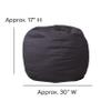BizChair Small Solid Gray Refillable Bean Bag Chair for Kids and Teens view 2
