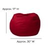 BizChair Small Solid Red Refillable Bean Bag Chair for Kids and Teens view 2