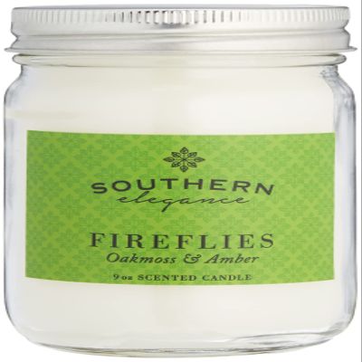 Southern Elegance | Jubilee Collection: Fireflies (Oakmoss & Amber) Scented Candle | 9 oz Canning Jar | Handcrafted in the USA | Highly Scented | Vegan Soy Blend |Slow Burning & Long Lasting