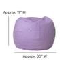 BizChair Small Lavender Dot Refillable Bean Bag Chair for Kids and Teens view 2