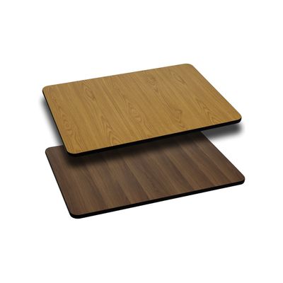 BizChair 24"x30" Rectangular Natural/Walnut Reversible Laminate Table Top