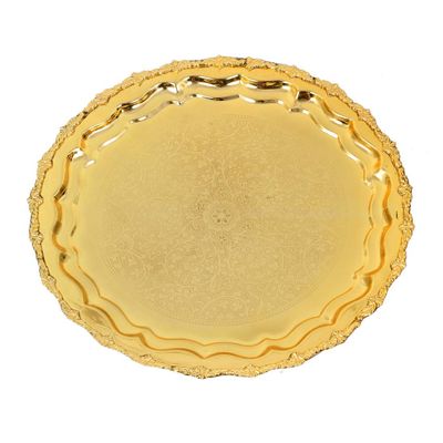 TreegoArt Brass Gold Plated Tray,Tray for Home 12 INHC