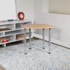 BizChair Hex Natural Collaborative Adjustable Student Desk - Home and Classroom view 1