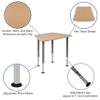BizChair Hex Natural Collaborative Adjustable Student Desk - Home and Classroom view 4