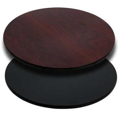BizChair 42" Round Black/Mahogany Reversible Laminate Table Top