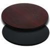 BizChair 42" Round Black/Mahogany Reversible Laminate Table Top view 1