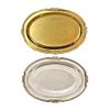 TreegoArt Brass Gold Plated Tray and a Silver Pleated Tray view 1