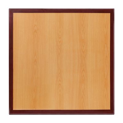 BizChair 30" Square 2-Tone High-Gloss Cherry / Mahogany Resin Table Top