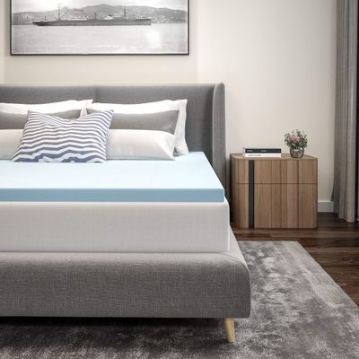 BizChair 2 inch Cooling Gel Mattress Topper, CertiPUR-US Certified Memory Foam, King