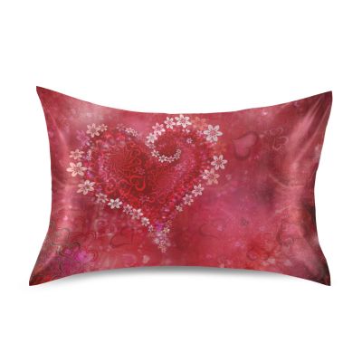 Blueangle Red Heart Pillow Cases Soft Breathable Pillowcase Covers Machine Washable Valentine's Day Decoration Pillows for Sleeping - Queen Size 20''30''