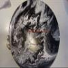 Black and White Acrylic Pour Clock view 1