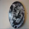 Black and White Acrylic Pour Clock view 2