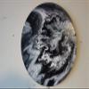 Black and White Acrylic Pour Clock view 3