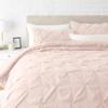 1 Pcs Pinch Pleat Comforter Set with Pillow Sham Light Weight Goose Down-Alternative Ultra-Soft Cotton Shell 500 GSM Comforter All Seasons Pintuck Style Comforter Set King/Cal King, Pinch Blush view 1