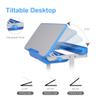 SMAGREHO Kids Desk and Chair Set, Height Adjustable Child's School Study Writing Tables with Tilt Desktop, LED Light, Storage Drawer, Book Stand (Blue) view 3
