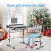 SMAGREHO Kids' Desk and Chair Set, Height Adjustable Child's School Study Writing Tables with Tilt Desktop, LED Light, Storage Drawer, Book Stand(Grey) view 4