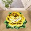 ABREEZE Yellow Rose Rug Bathroom Mat Yellow Flower Floor Mat Modern Rustic Carpet Washable Doormat Farmhouse Decor view 3