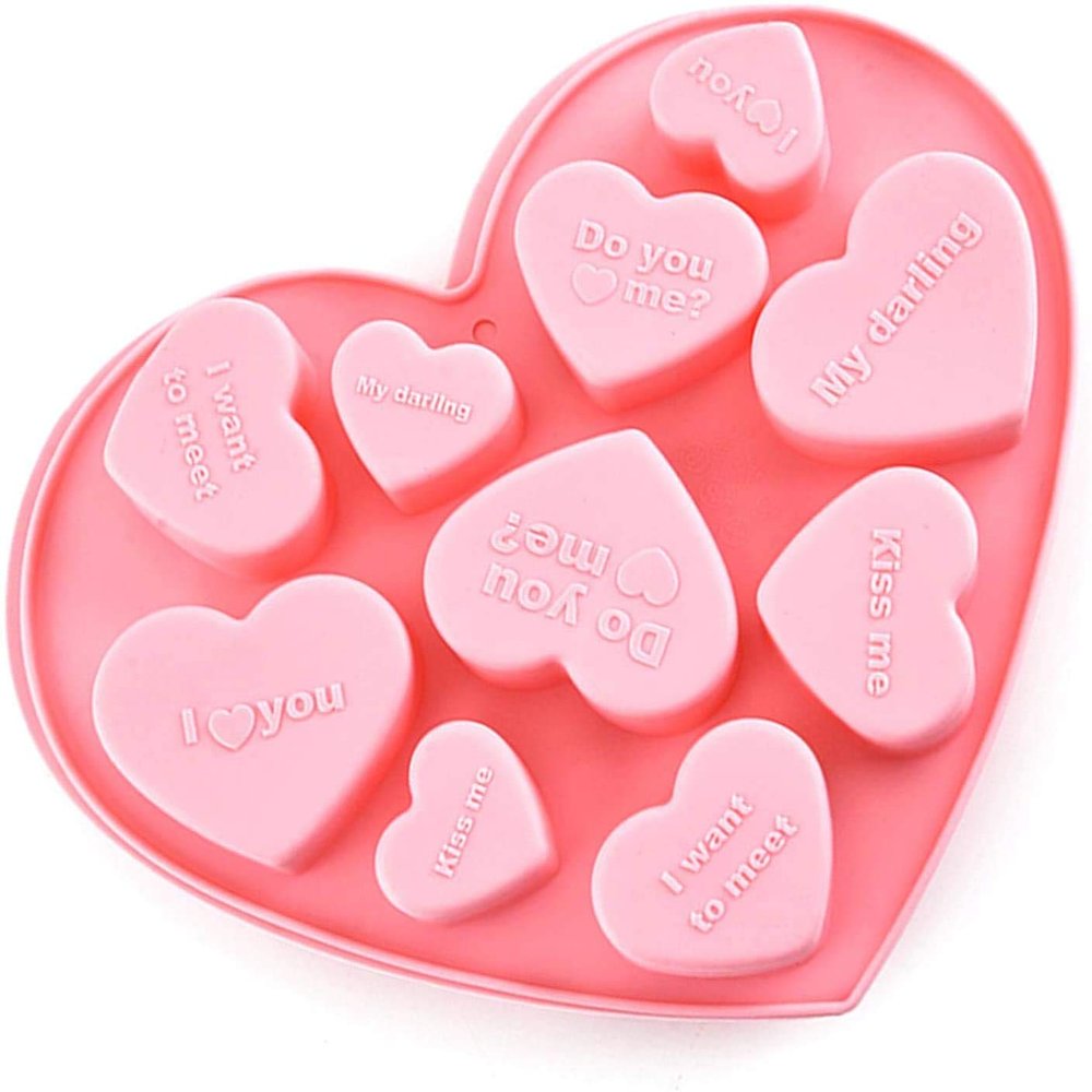 Heart Shaped Silicone Mold for Chocolate Baking Tray Soap DIY Valentine's Day Baking Tools Suitable for Soap Mold Cake Decoration Tools Kitchen Baking Tools