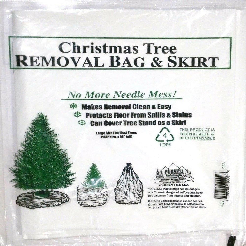 Pursell Manufacturing Christmas Tree Disposal and Storage Bag - Fits Trees to 9-Feet 5-Inches (2 Pack)