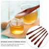 5pcs Wooden Honey Stirring Spoon Non Stick Stirrer for Coffee Tea Syrup view 4